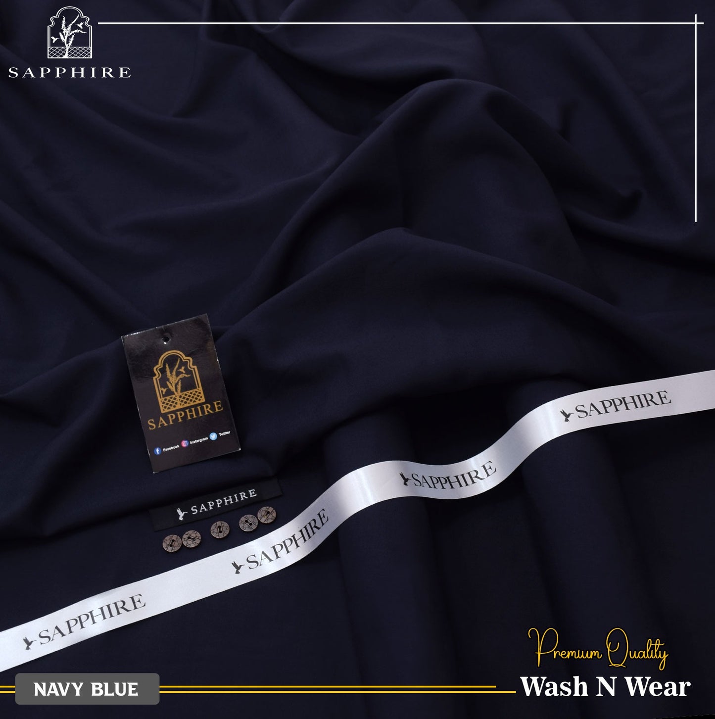 Sapphire Navy Blue Wash & Wear
