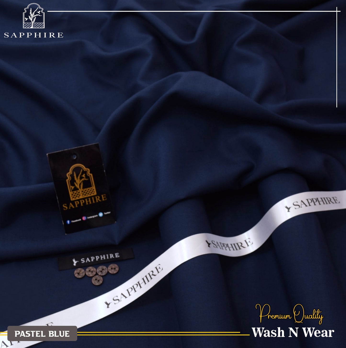 Sapphire Pastel Blue Wash & Wear