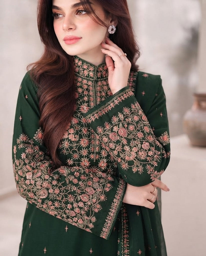 Batik Winter Dhanak 3PC Embroidered Suit | Premium Air-Jet Pure Dhanak Collection 2026-27