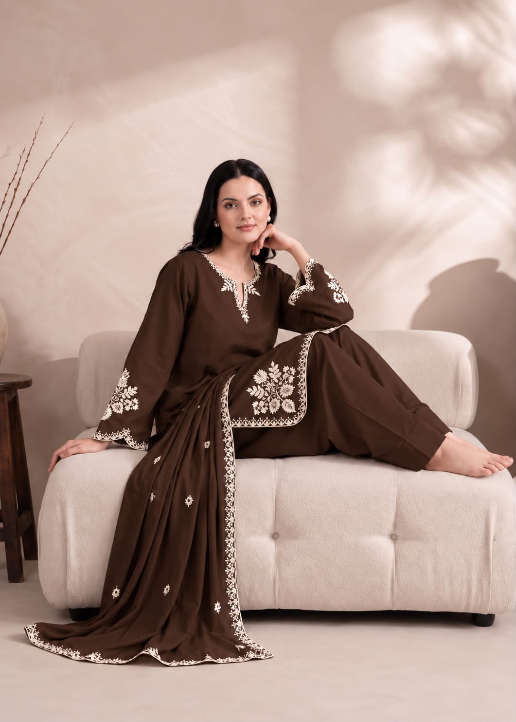 Rumi Set D#3003 Premium Air-Jet Dhanak 3PC Winter Suit