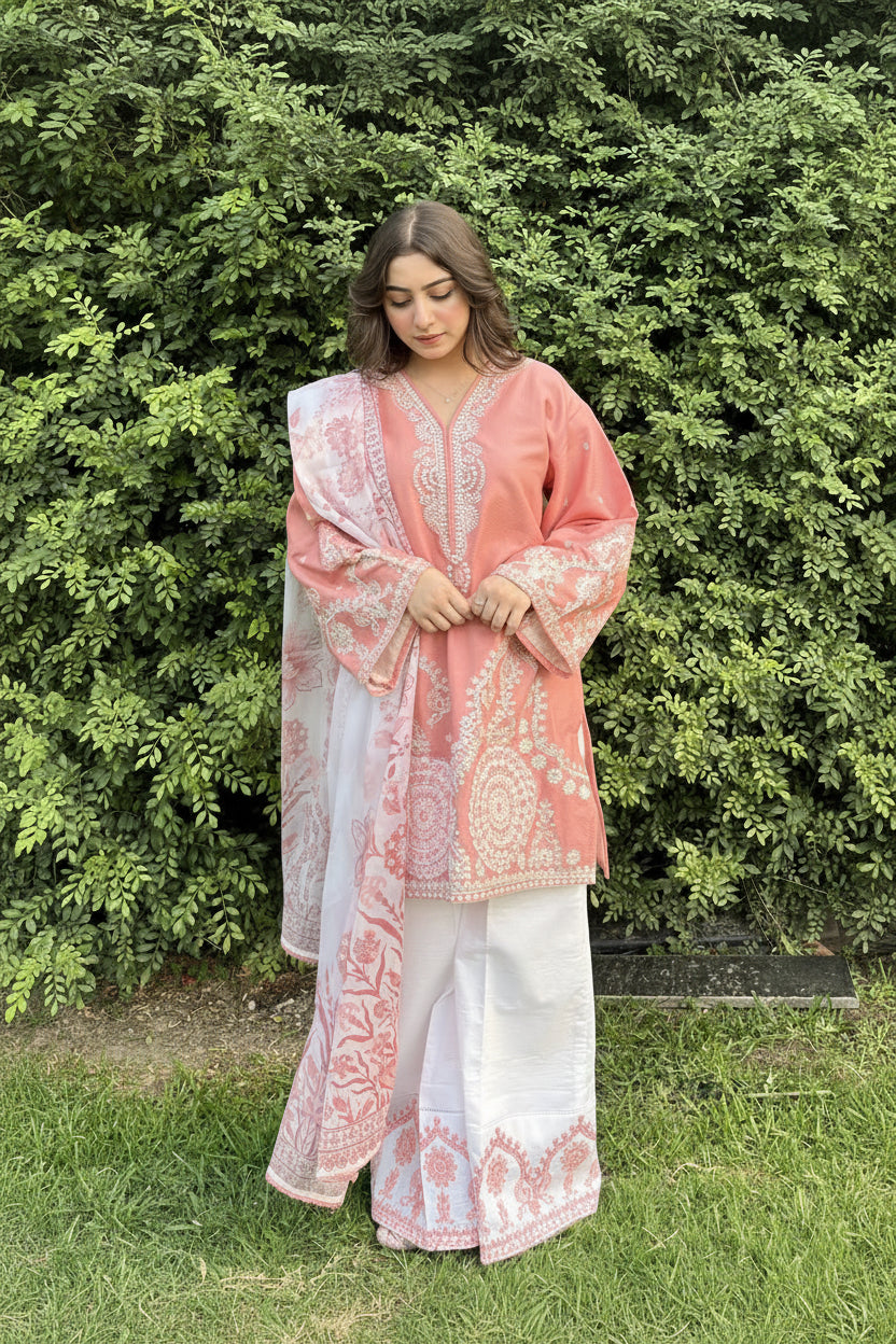 Mohagni 9063 – Winter 3 Piece Embroidered Collection