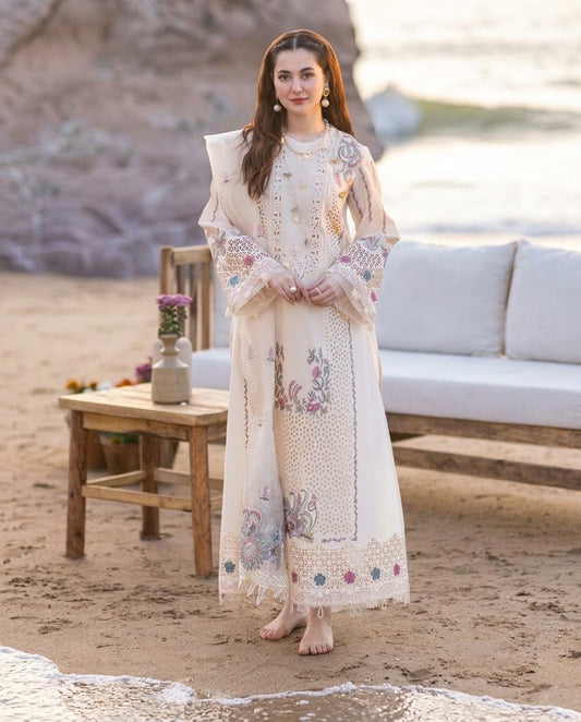 Qalamkar 711 Premium Airjet Dhanak Embroidered 3 Piece Winter Suit with Shawl