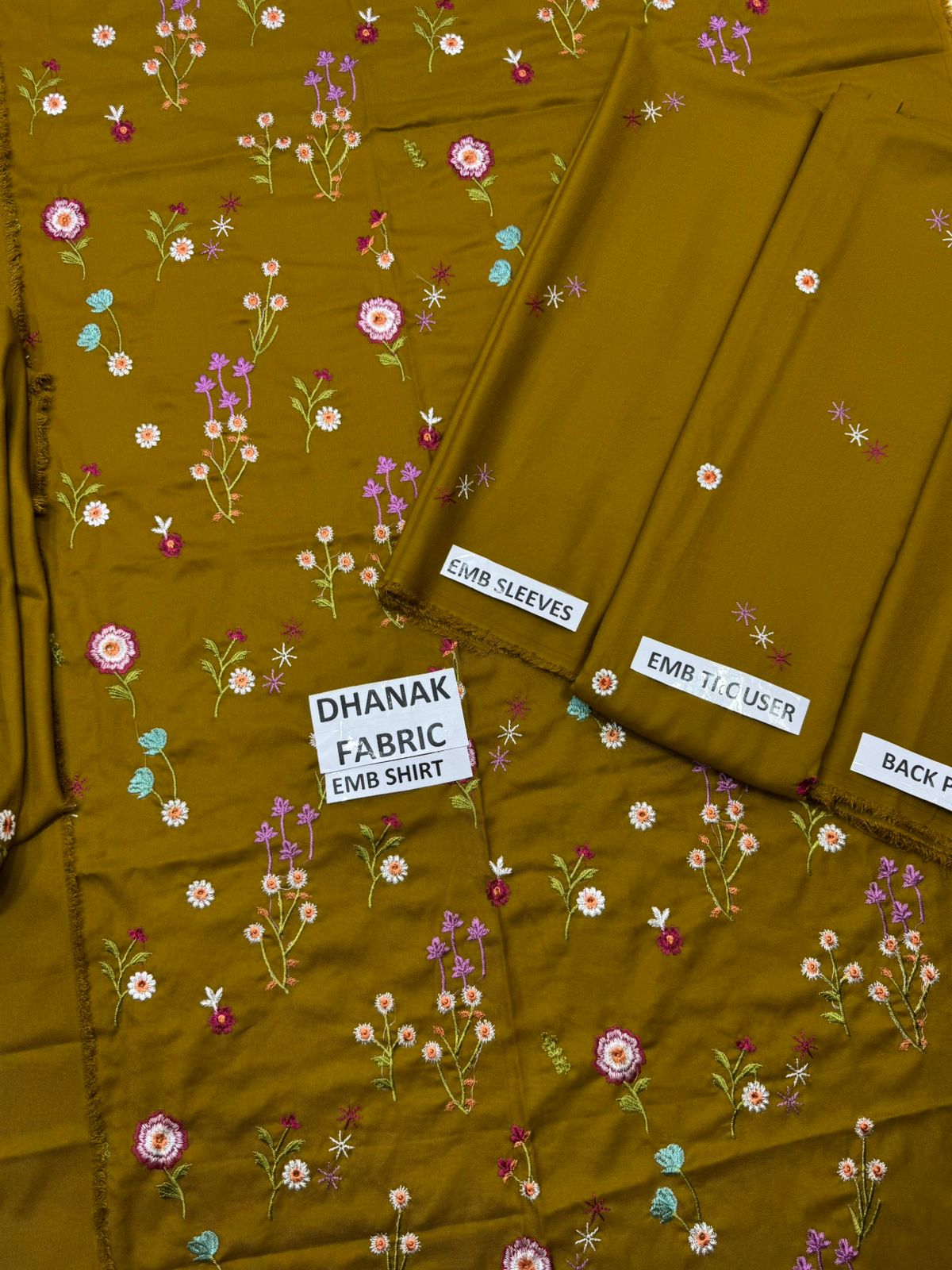 Indian Boti 3 Piece Winter Collection – Dhanak Air Jet Embroidered Suit | Code 001