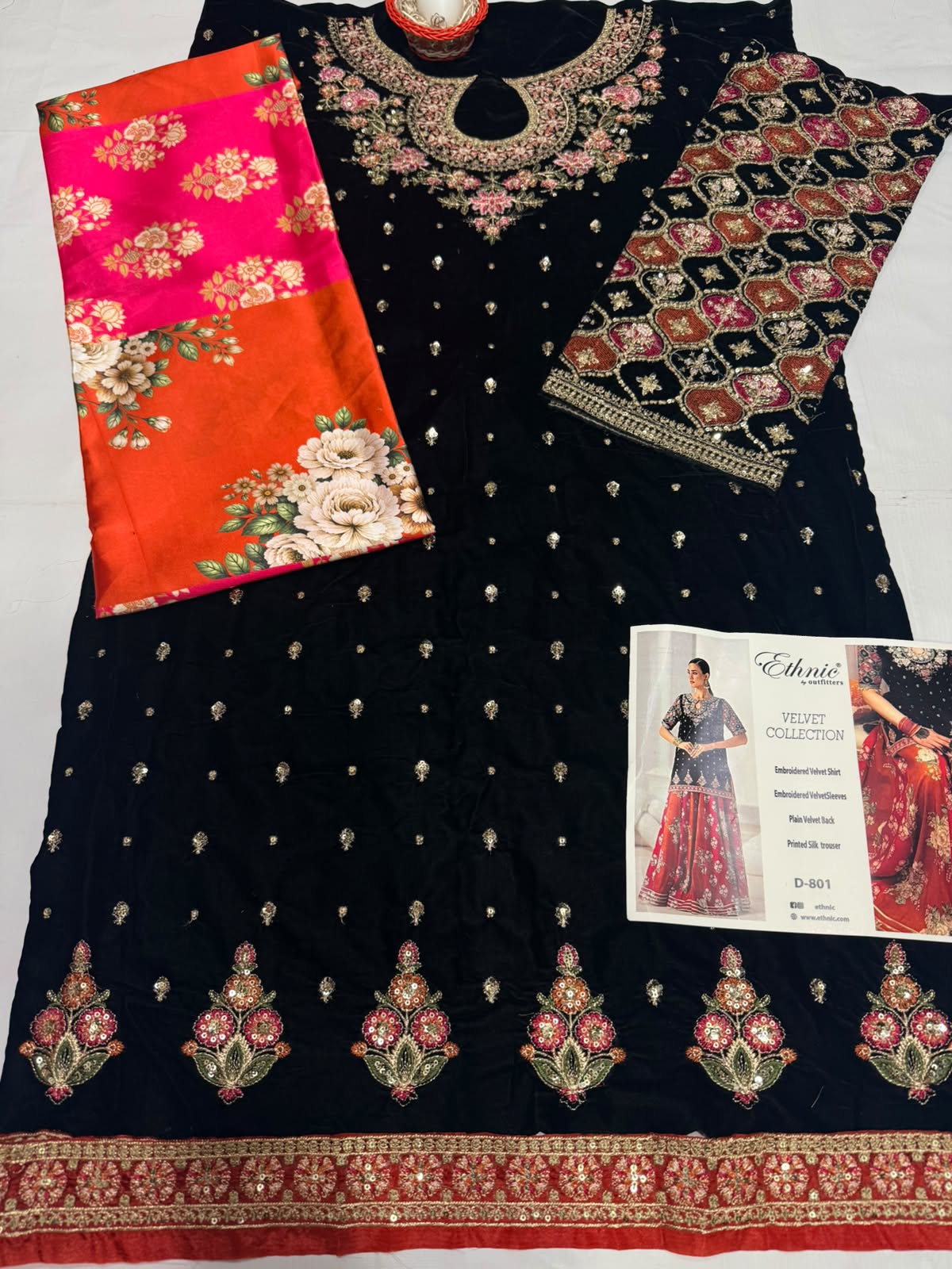 Ethnic 801 Premium 2PC Winter Suit | Micro Velvet