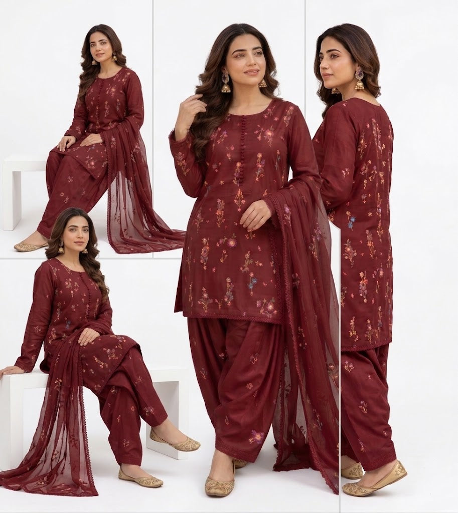 Indian Boti 3-Piece Winter Collection | Code 001