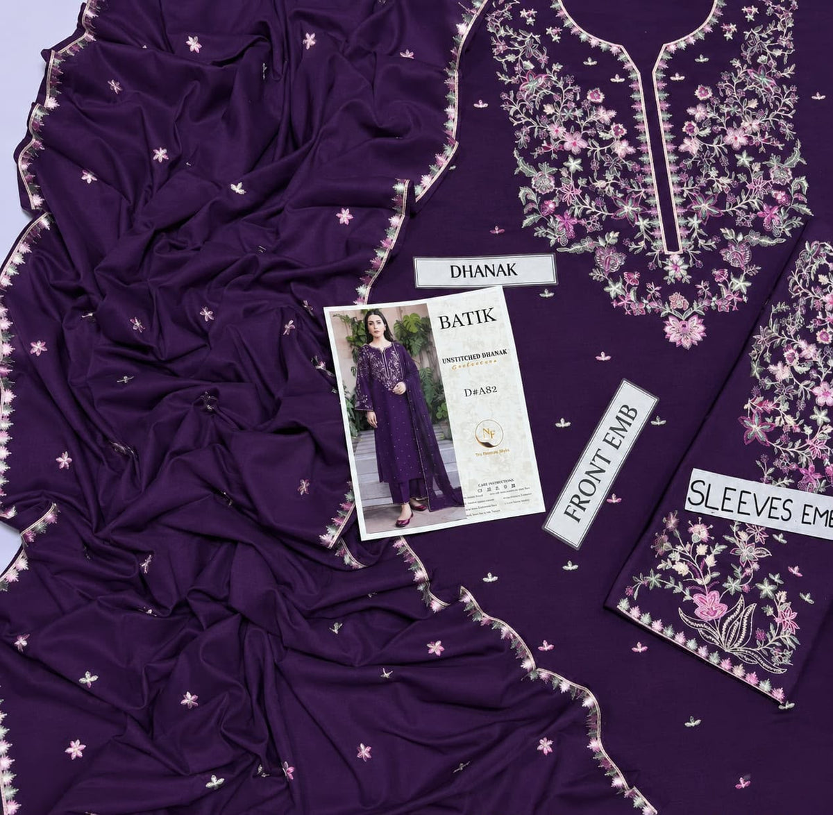 Batik Winter Dhanak 3PC Embroidered Suit | Premium Air-Jet Pure Dhanak Collection 2026-27