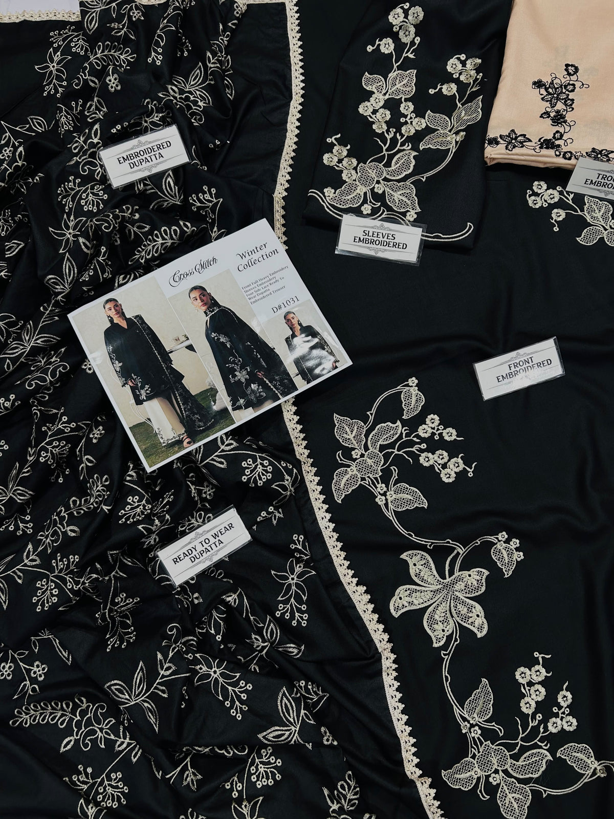 Cross Stitch Premium Air-Jet Dhanak 3PC Embroidered Winter Suit | NF-1031