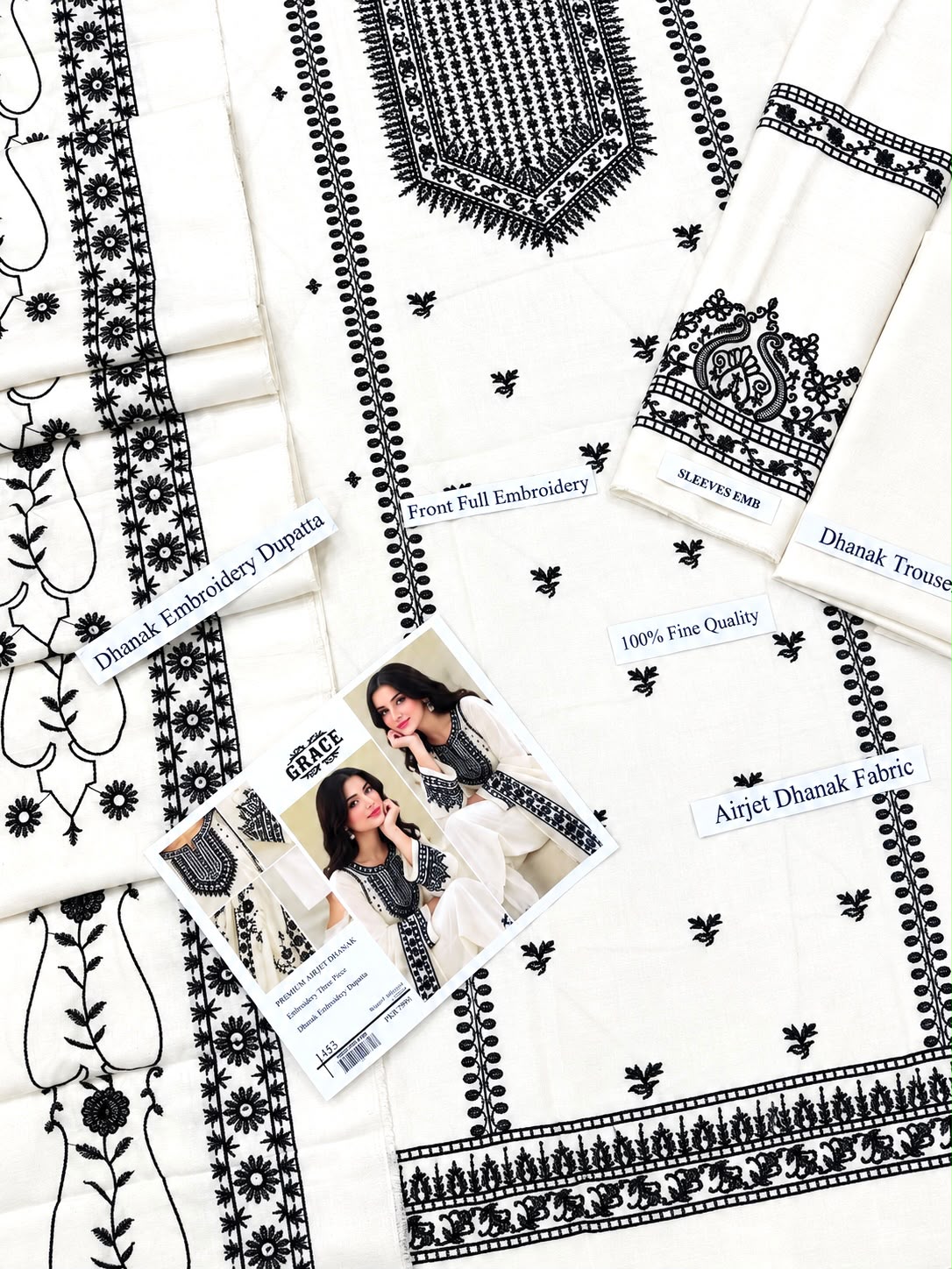 GRACE 1453 – Premium Airjet Dhanak 3-Piece Suit | Winter Collection 2026–27