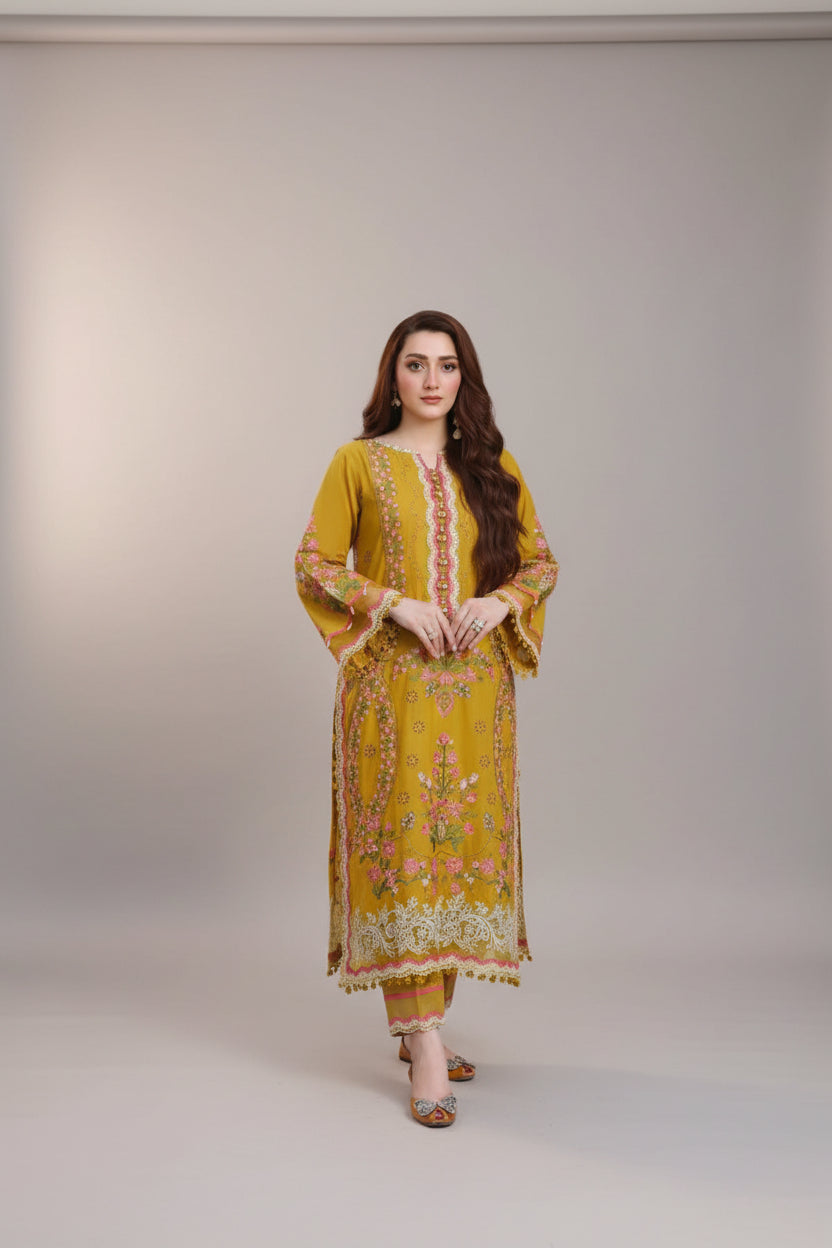 Aneelas 3- PC winter Embordiery Dhanak collection | Code 150