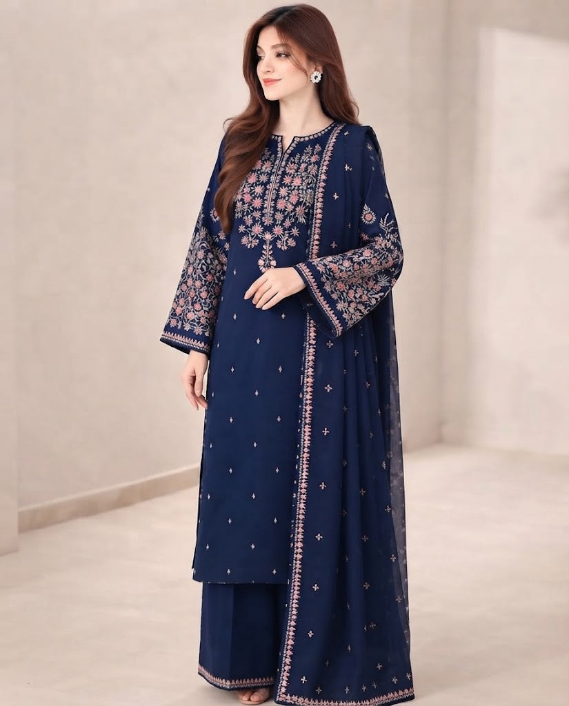 Batik Winter Dhanak 3PC Embroidered Suit | Premium Air-Jet Pure Dhanak Collection 2026-27