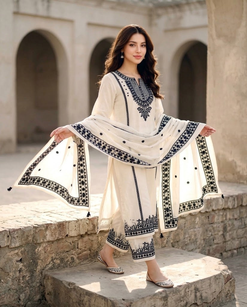 GRACE 1453 – Premium Airjet Dhanak 3-Piece Suit | Winter Collection 2026–27