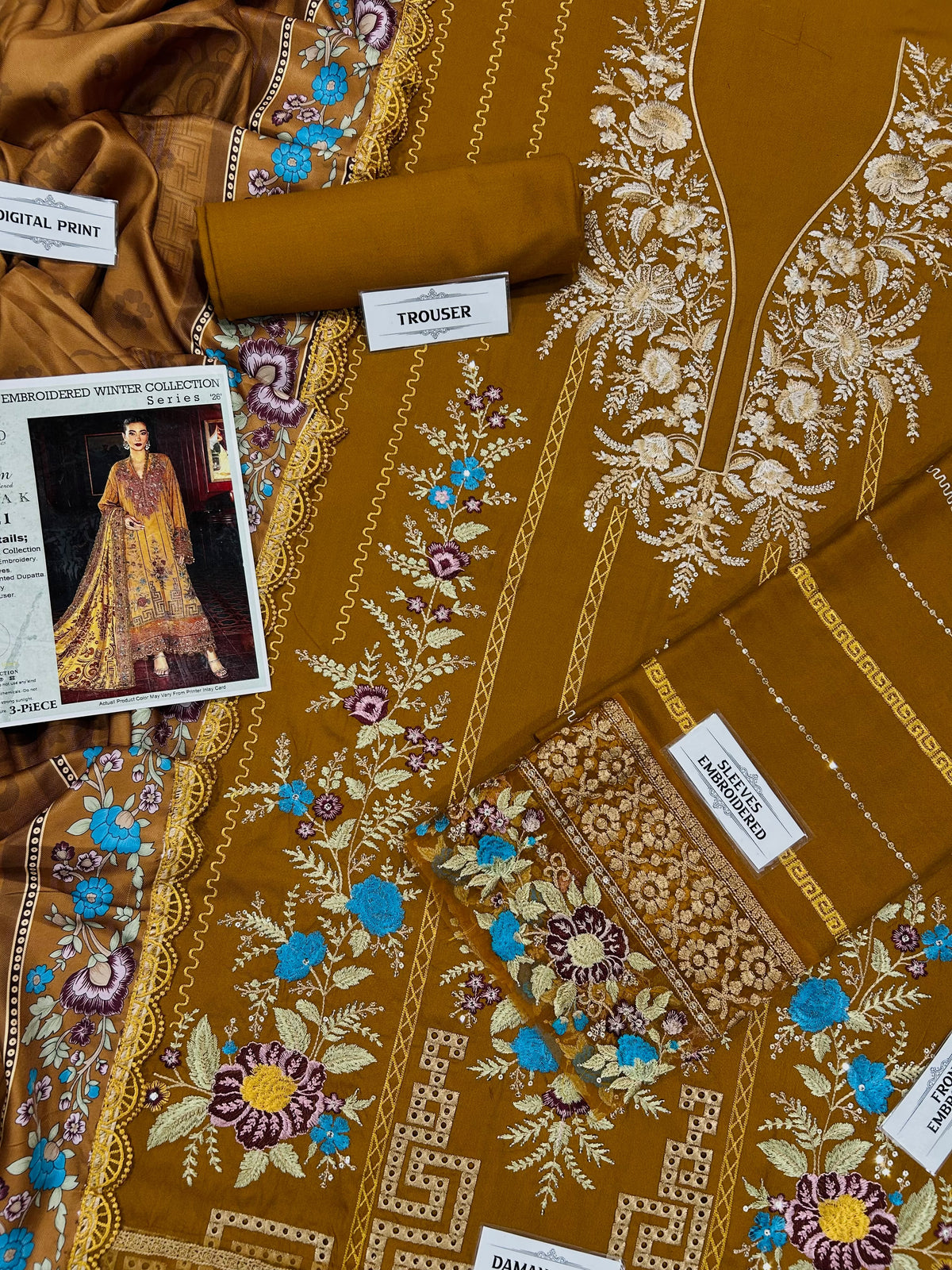 Maria B Premium Air-Jet Dhanak 3PC Embroidered Winter Suit | NF-421