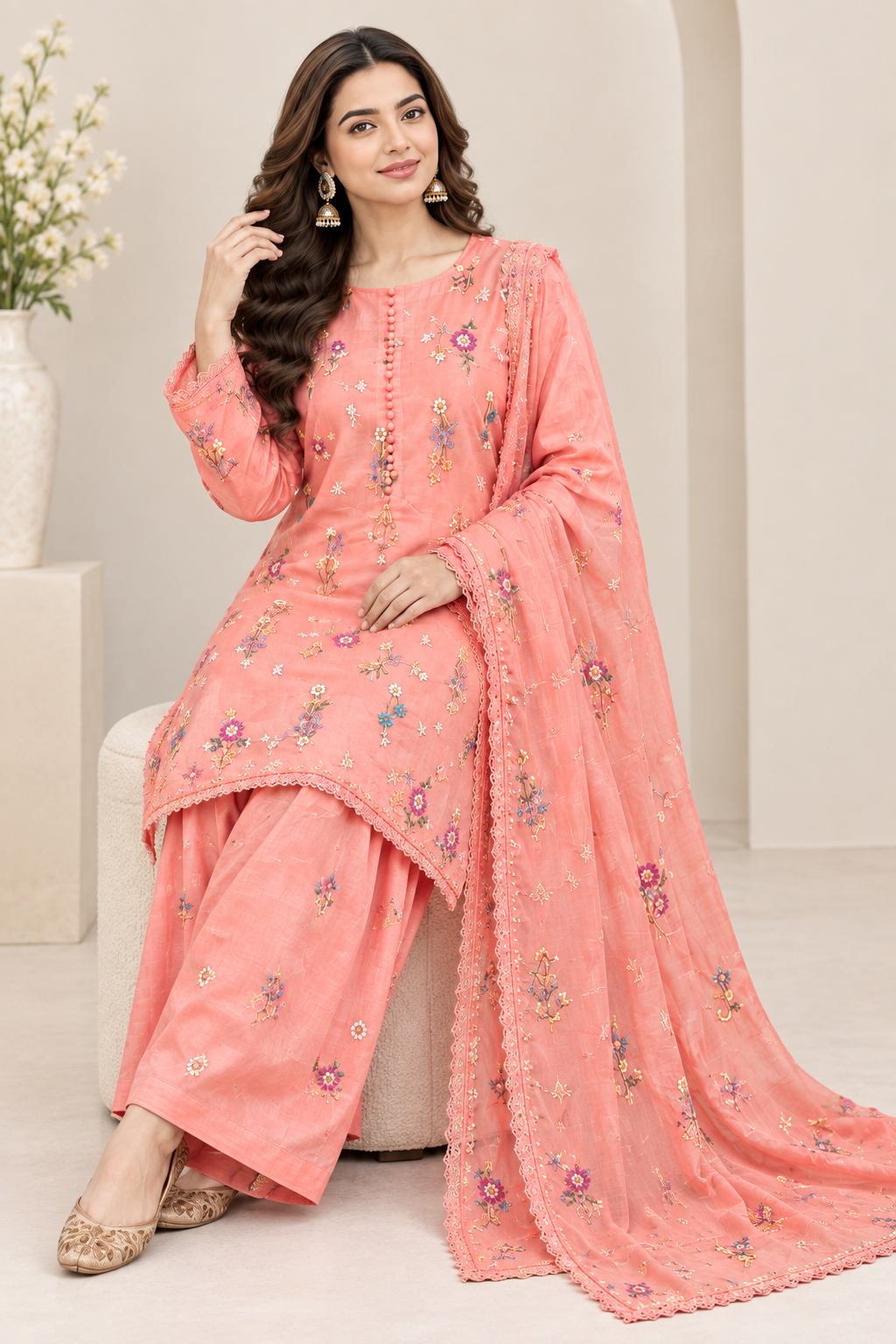 Indian Boti 3-Piece Winter Collection | Code 001
