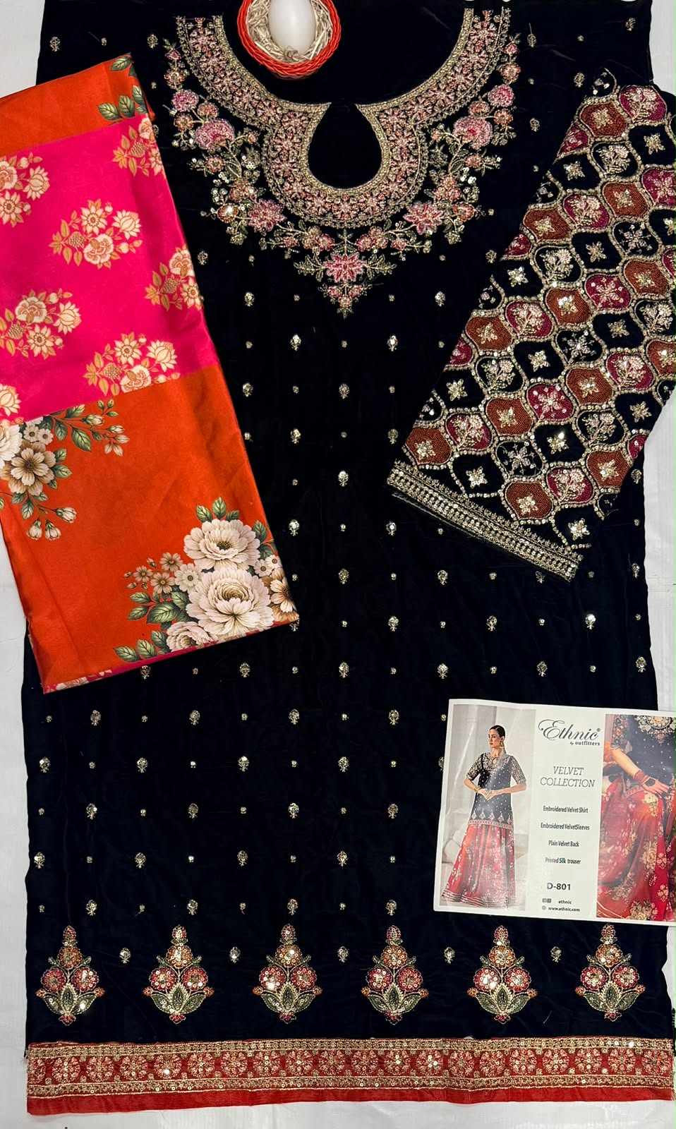 Ethnic 801 Premium 2PC Winter Suit | Micro Velvet