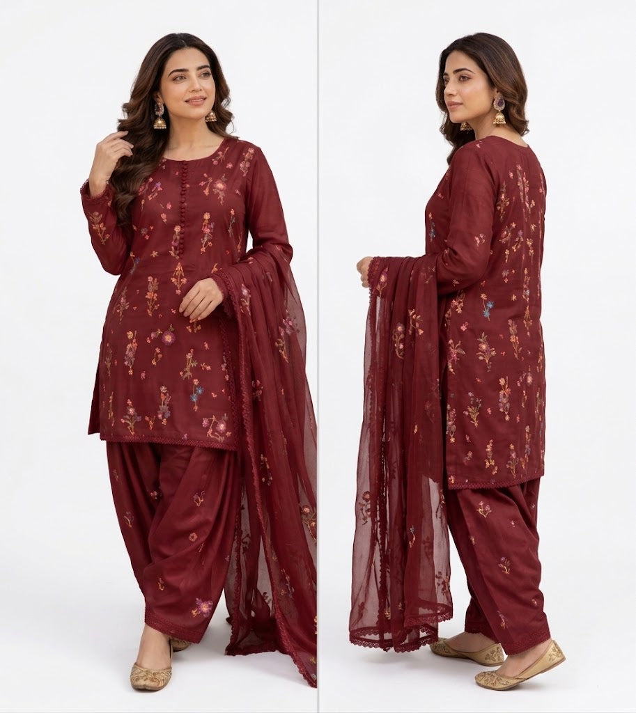 Indian Boti 3-Piece Winter Collection | Code 001