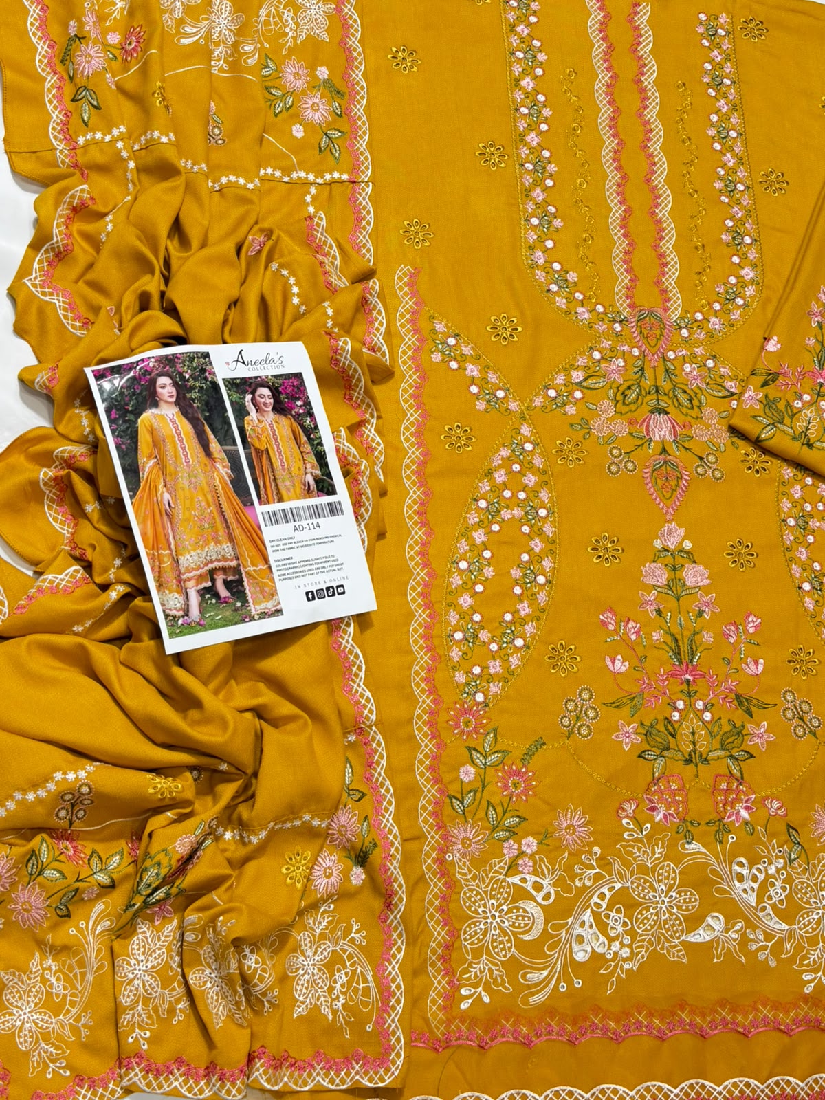 Aneelas 3- PC winter Embordiery Dhanak collection | Code 150