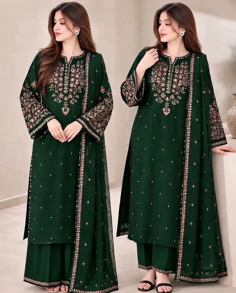Batik Winter Dhanak 3PC Embroidered Suit | Premium Air-Jet Pure Dhanak Collection 2026-27