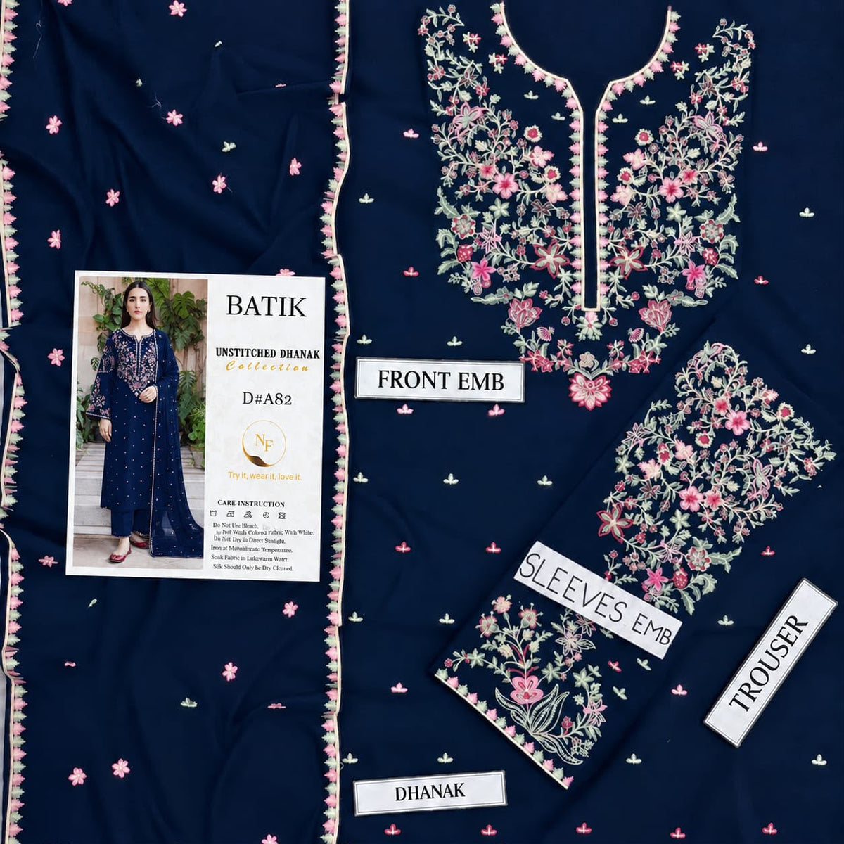 Batik Winter Dhanak 3PC Embroidered Suit | Premium Air-Jet Pure Dhanak Collection 2026-27