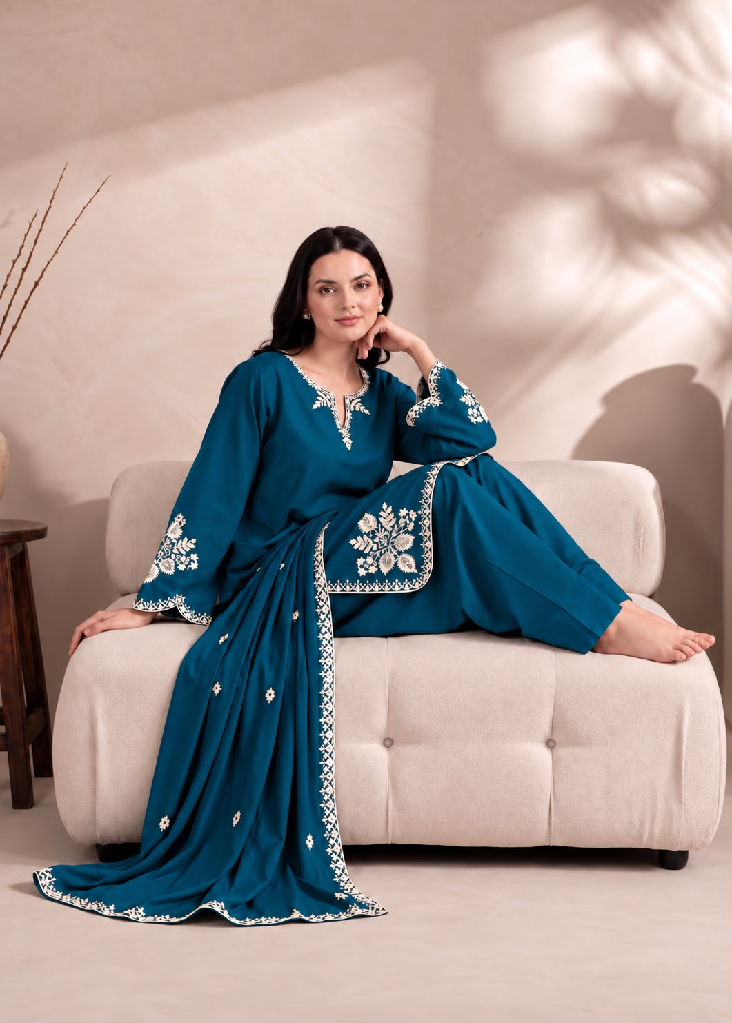 RUMI SET Dhanak 3-Piece Embroidered Suit – Winter Collection 2026–2027 | D# 3003
