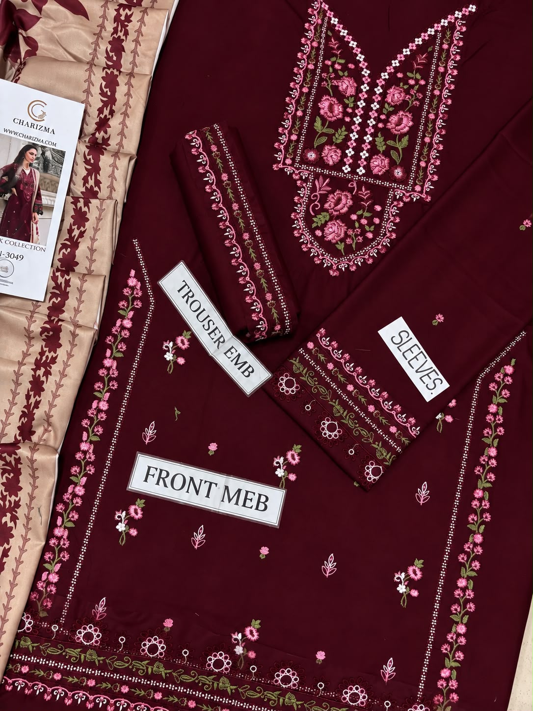 CHARIZMA Premium Dhanak 3-Piece Embroidered Suit – Winter Collection 2026/27 | NF 3049